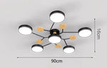 plafonnier led moderne vert blanc gris bois clair circulaire métallique scandinave éclairage intérieur