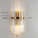 applique murale moderne cristal transparent doré rayures horizontales salon chambre