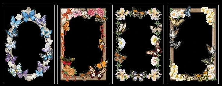 autocollants créatifs cartes postales motifs fleurs animaux papillons vintage romantique décoration cadeaux anniversaire noël