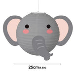 lanternes papier animaux dessin animé ours tigre panda cochon enfant carte blanche opaque suspendues
