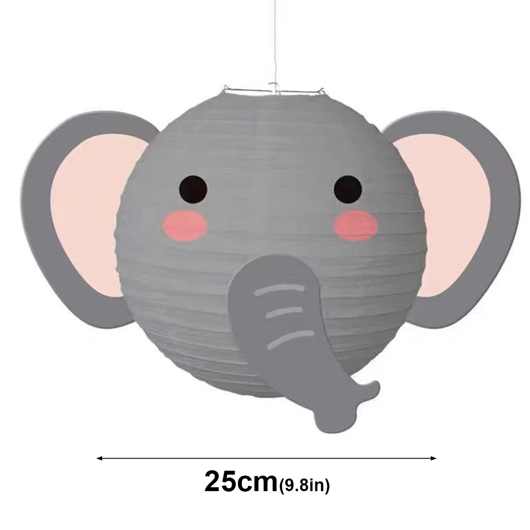 lanternes papier animaux dessin animé ours tigre panda cochon enfant carte blanche opaque suspendues