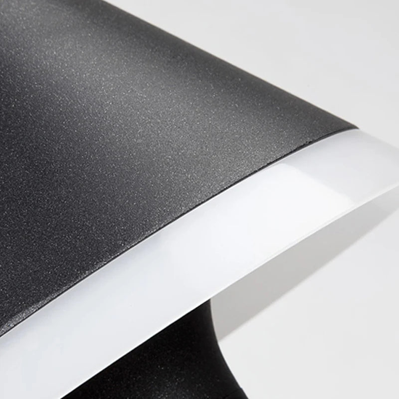 lampe led moderne noir blanc texture mat étanche jardin extérieur 12w warm light industriel