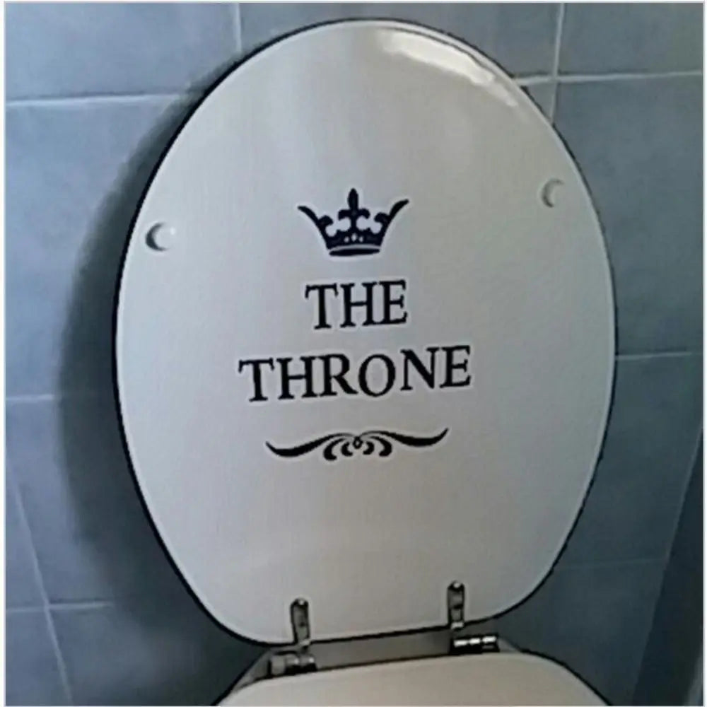 autocollant mural classique couronne letters the throne adhésif élégant décoration salle bains blanc noir