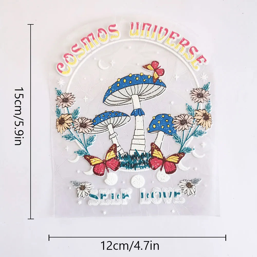 autocollant mural transparent décoratif fleurs papillon soleil texte motivation fenêtre mur intérieur maison
