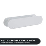 support mural moderne salle bain noir adhésif pompe lotion brosse douche serviette blanche 40cm
