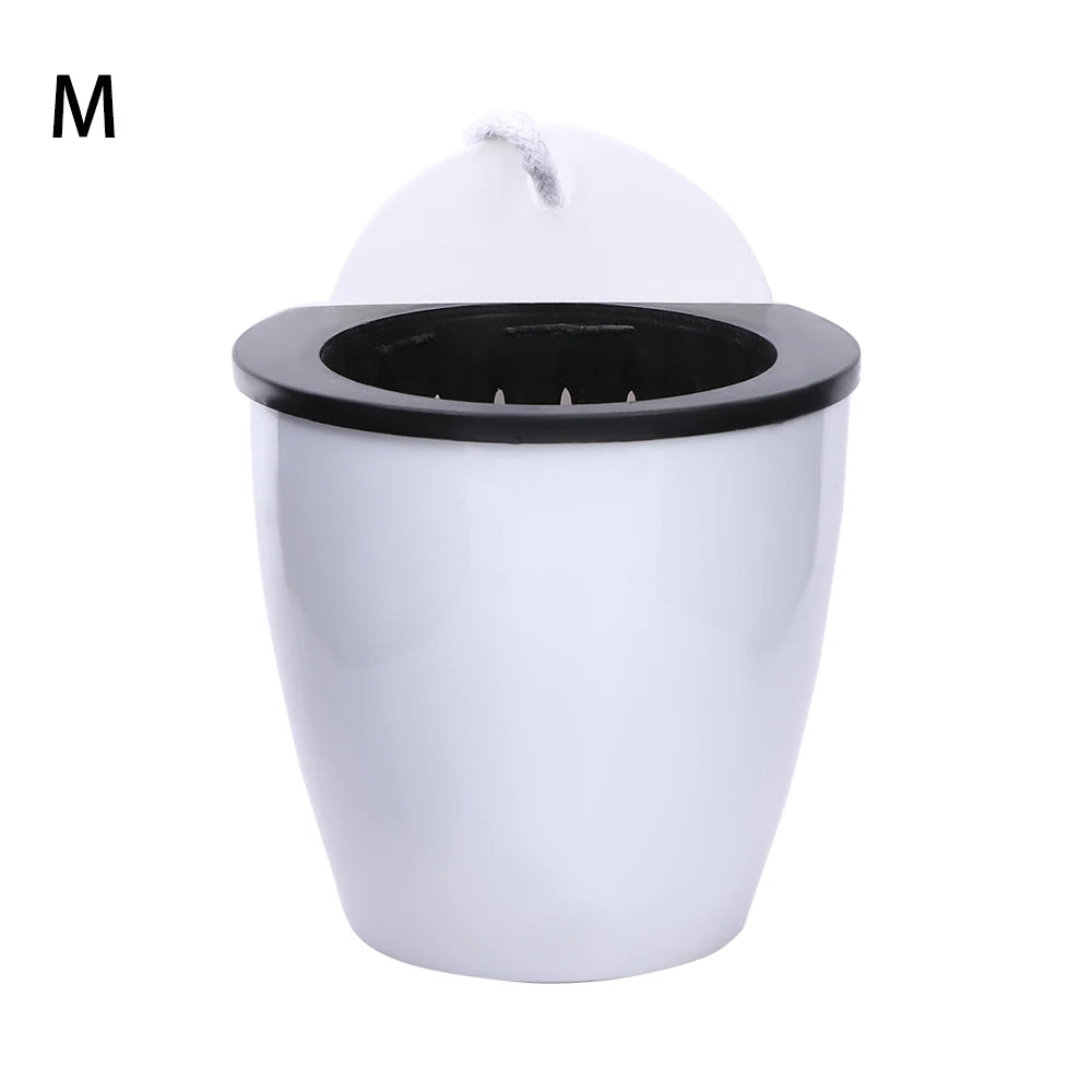 pots suspendus résine blanc noir modernes mur fleur verte chambre jardin