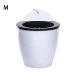 pots suspendus résine blanc noir modernes mur fleur verte chambre jardin