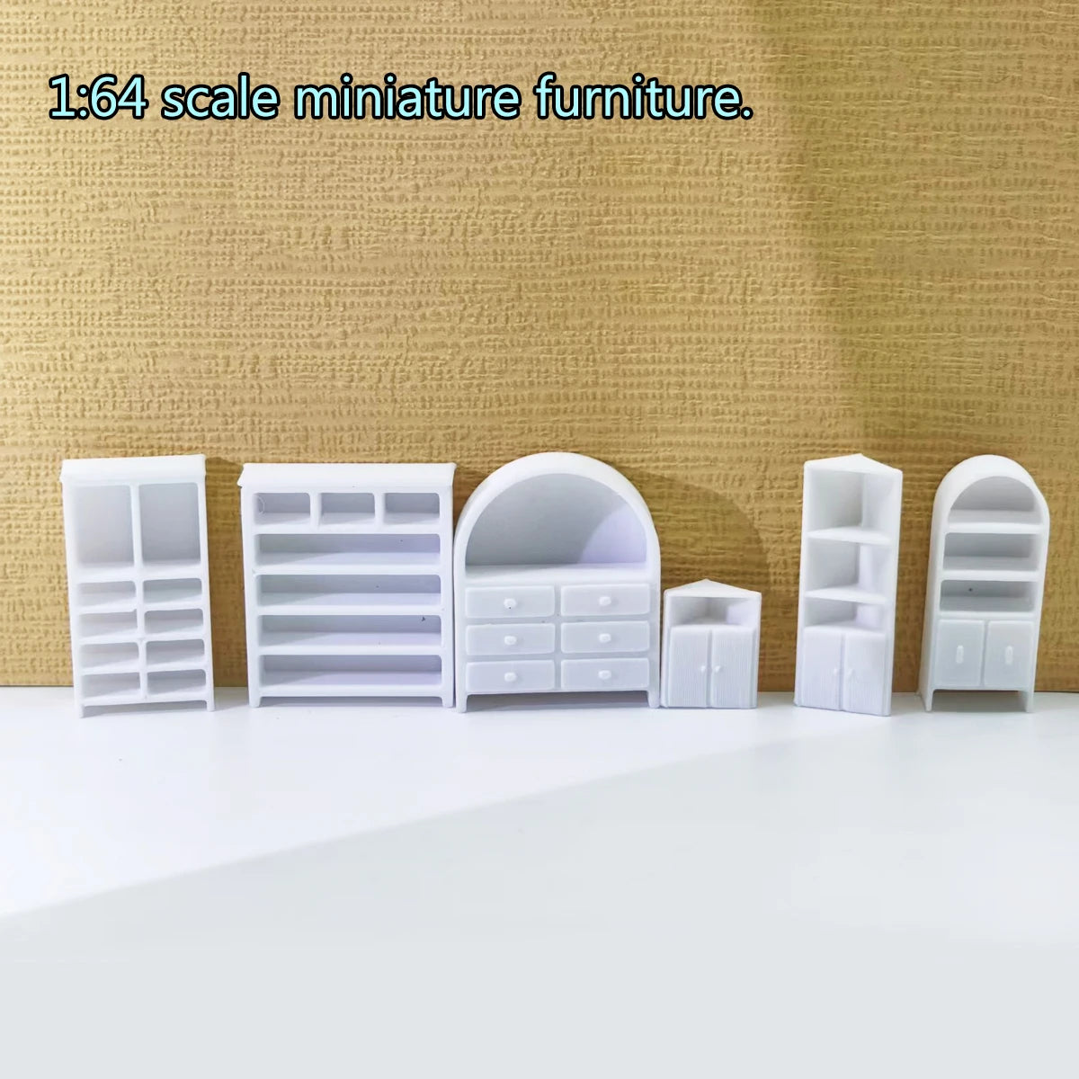 meubles miniatures blancs modernes commode bibliothèque canapé fauteuil table basse tapis escalier lit armoire