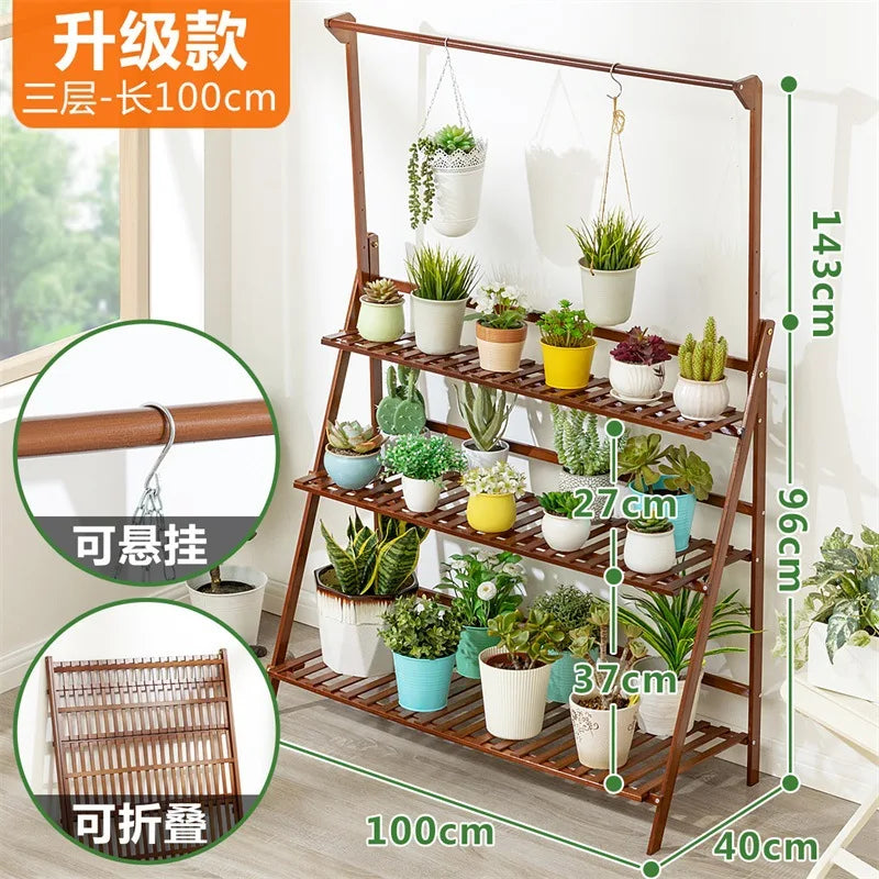 étagère plantes moderne bois naturel pots multicolores fixations grille tailles