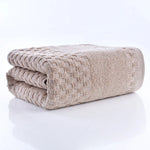 serviette bain coton absorbant séchage rapide plaid carrés beige clair classique lavable machine toile