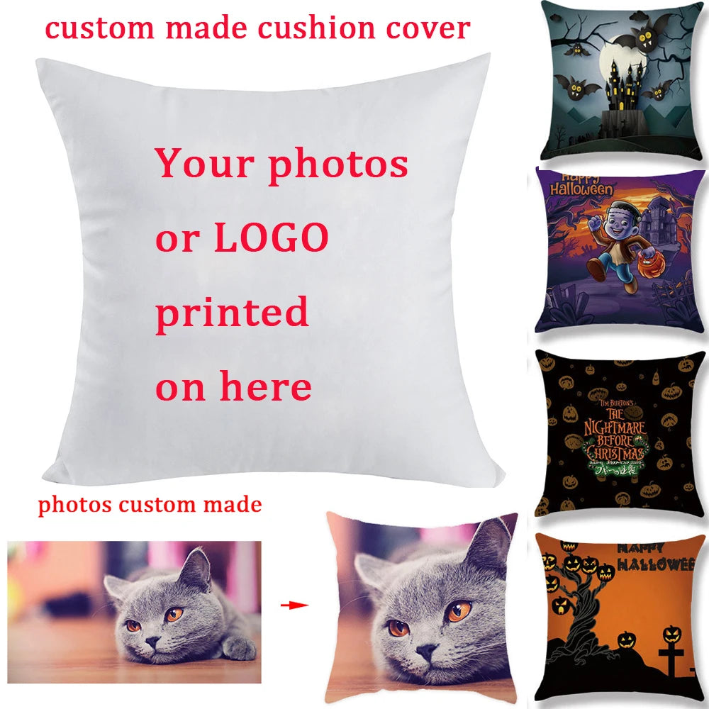 coussin personnalisable carré blanc imprimé animaux motifs floraux simples complexes urbains graphiques lavable