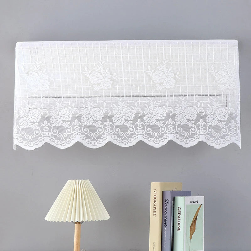 rideau climatisation blanc dentelle motifs floraux translucide classique anti poussière decoration maison