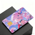 cartes crédit personnalisées anime fille étoiles adhésif rose bleu noir protégées transporte bancaire debit