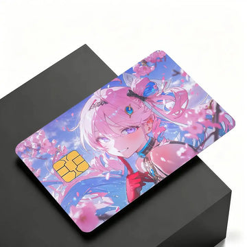 cartes crédit personnalisées anime fille étoiles adhésif rose bleu noir protégées transporte bancaire debit