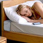 coussin lit mousse mémoire forme polyester coton solide gris clair moderne adhésif pliable 100x20x15cm