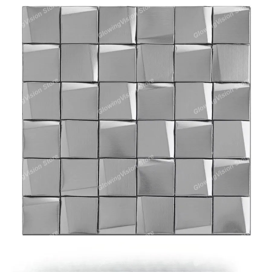 carreaux muraux adhésifs or moderne élégants carrés brillants 29.3cm 29.3cm noir argent