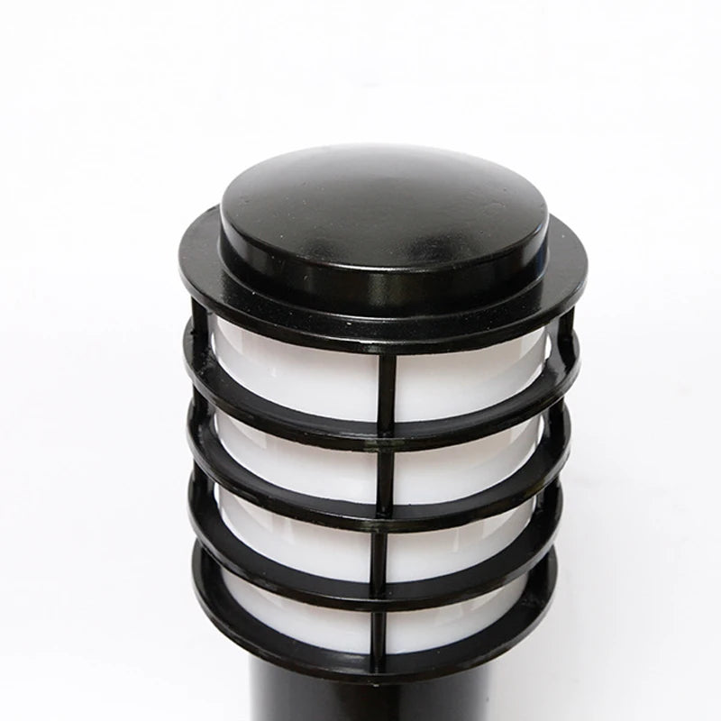 lampe extérieure moderne noire grille circulaire imperméable éclairage paysagiste sol autoinstallation vacances led aluminium