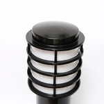 lampe extérieure moderne noire grille circulaire imperméable éclairage paysagiste sol autoinstallation vacances led aluminium