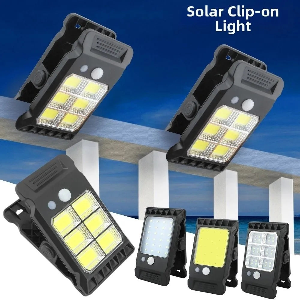 lampe solaire clip on noir moderne étanche abs mat facile contrôle bouton