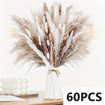 décoration boho bouquet fleurs séchées pampas naturel beige blanc vase maison anniversaire