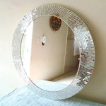 miroir mosaïque argenté doré adhésif deco fête carrés modernes opaques set