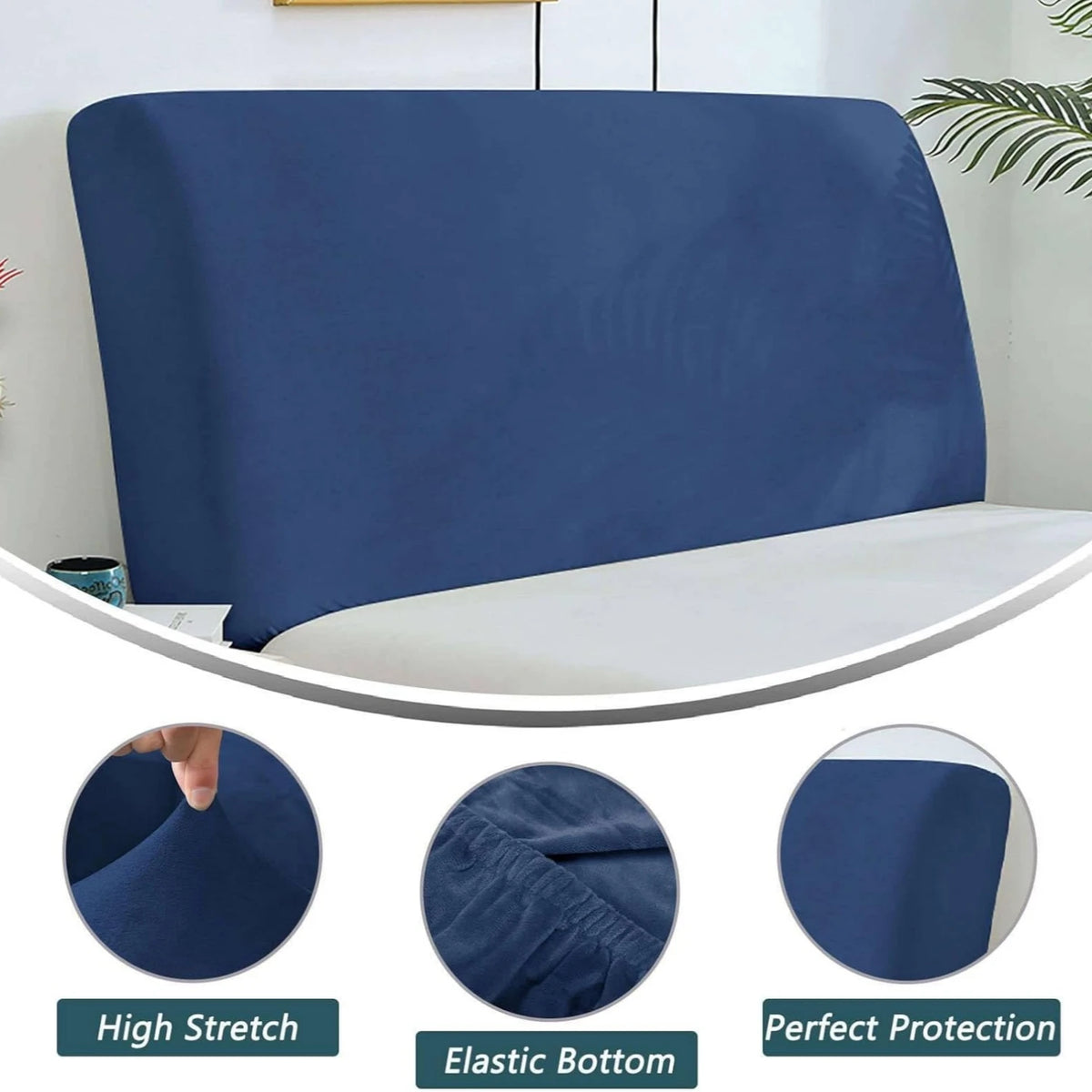 couvre tête lit velours beige moderne adhésif protection chambre maison 200cm