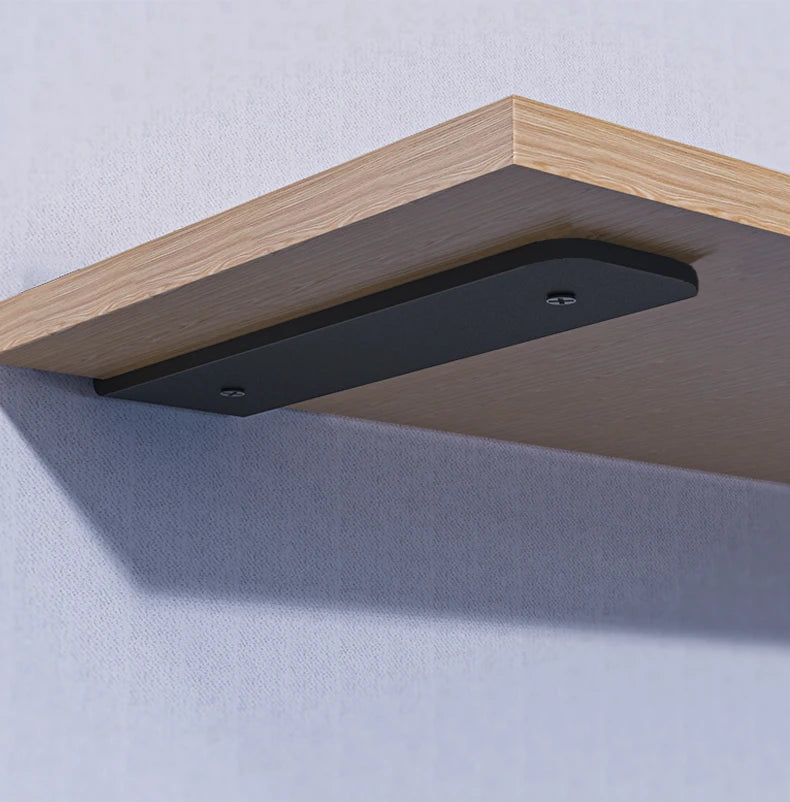 étagère murale métal support moderne vis fixations bois naturel blanc noir
