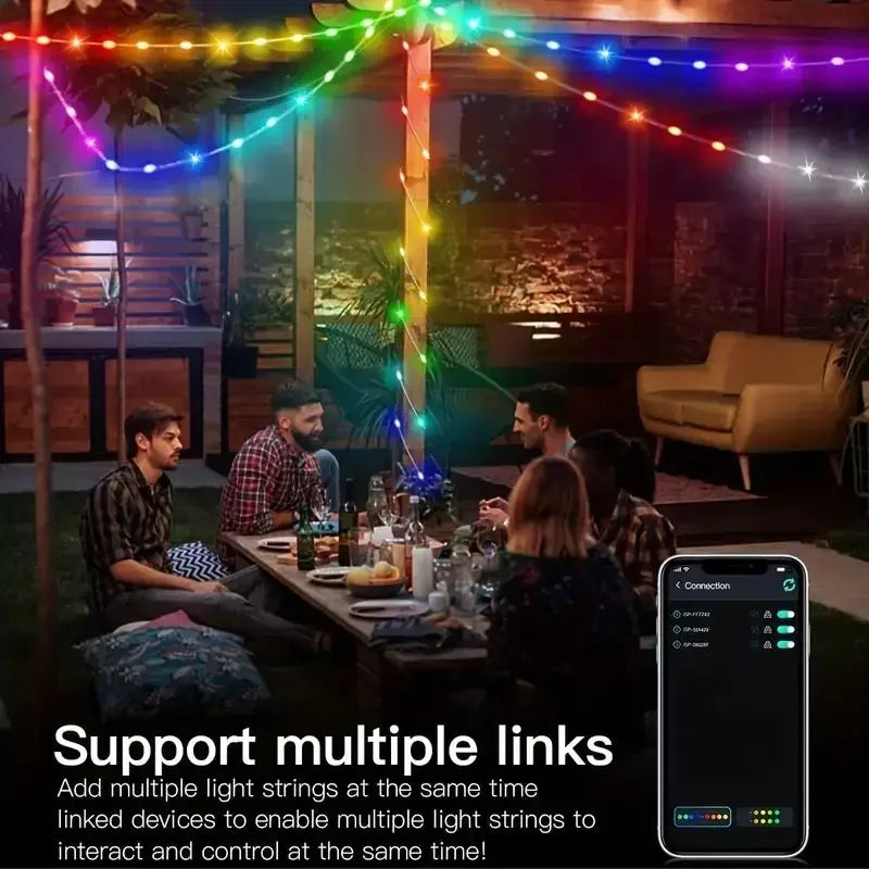 guirlande lumineuse led multicolore points lumineux moderne ip65 bluetooth 5v autoinstall noel decoration maison