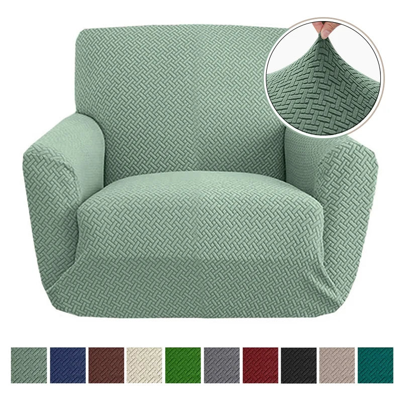 housses fauteuil vert clair tissu motifs geometriques anti debit adhésifs modernes polyester elastique salon