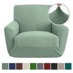 housses fauteuil vert clair tissu motifs geometriques anti debit adhésifs modernes polyester elastique salon