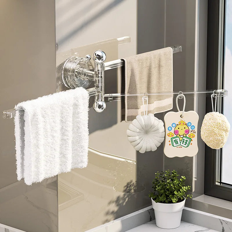 rack essuie mains rotatif transparent ours floral moderne cuisine ventilation suction cups accessoires