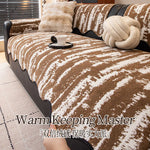 housse canapé marron clair rayures moderne anti poussière lavable machine multiple tailles
