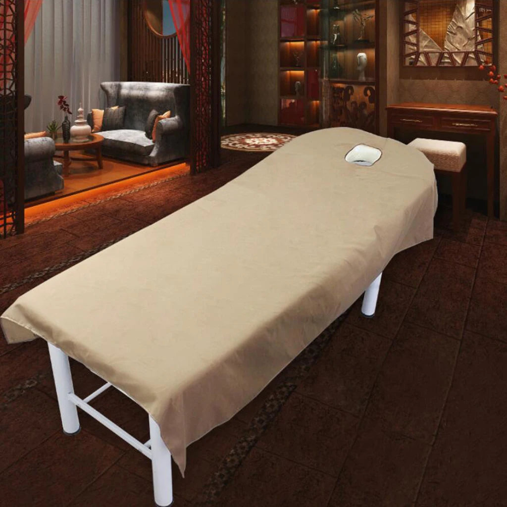 couverture protection table massage violet rose beige gris clair moderne uni