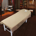 couverture protection table massage violet rose beige gris clair moderne uni