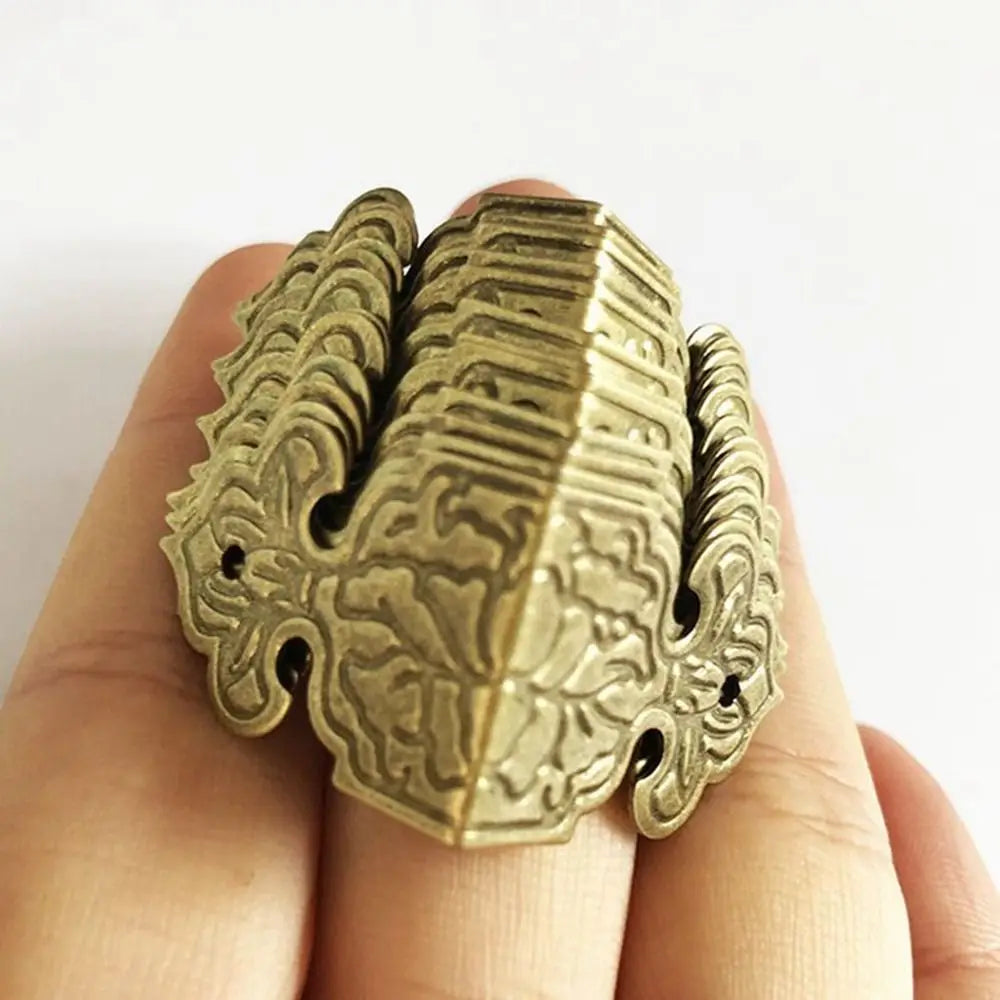 protections angle decoratives bronze or gravures florales vintage asiatique fixations invisibles set