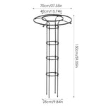 support plante grimpante métal noir structure circulaire annneau horizontal moderne jardin 150cm