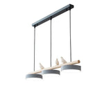 lampe suspendue moderne minimaliste led gris blanc rose jaune bleu oiseaux résine bois