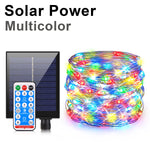 guirlande lumineuse solaire 50m or noir ip65 modes led facile installationextérieur moderne fonctionnel
