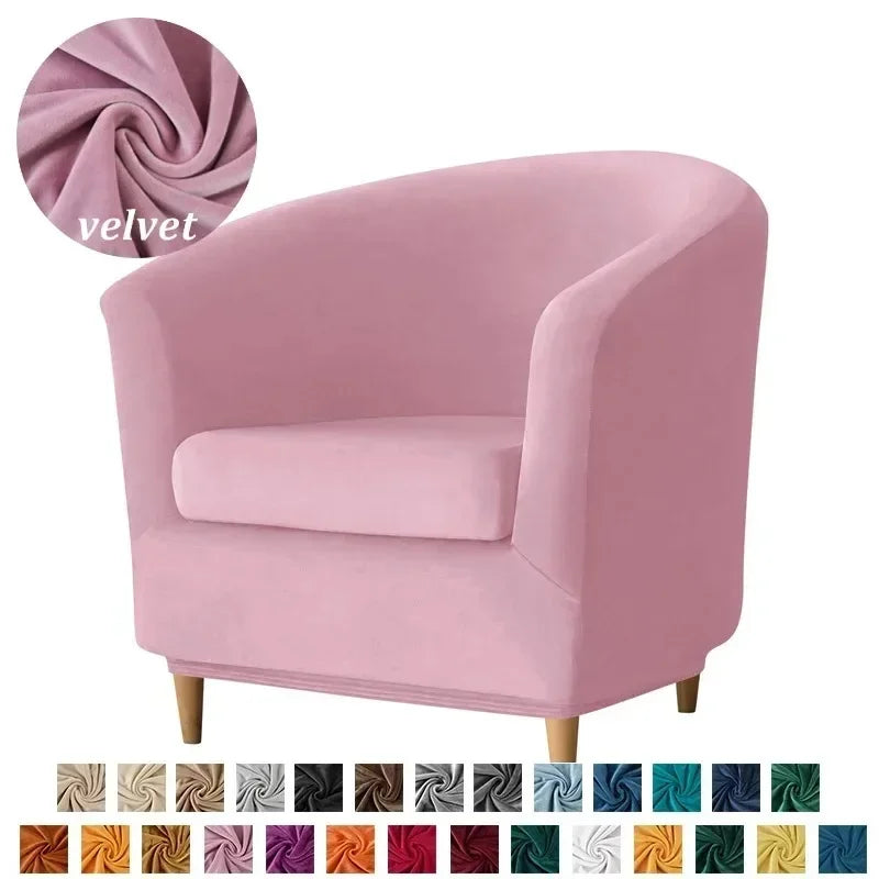 housses fauteuil velours moderne couleur marron foncé rose clair beige opaque lavable machine automne