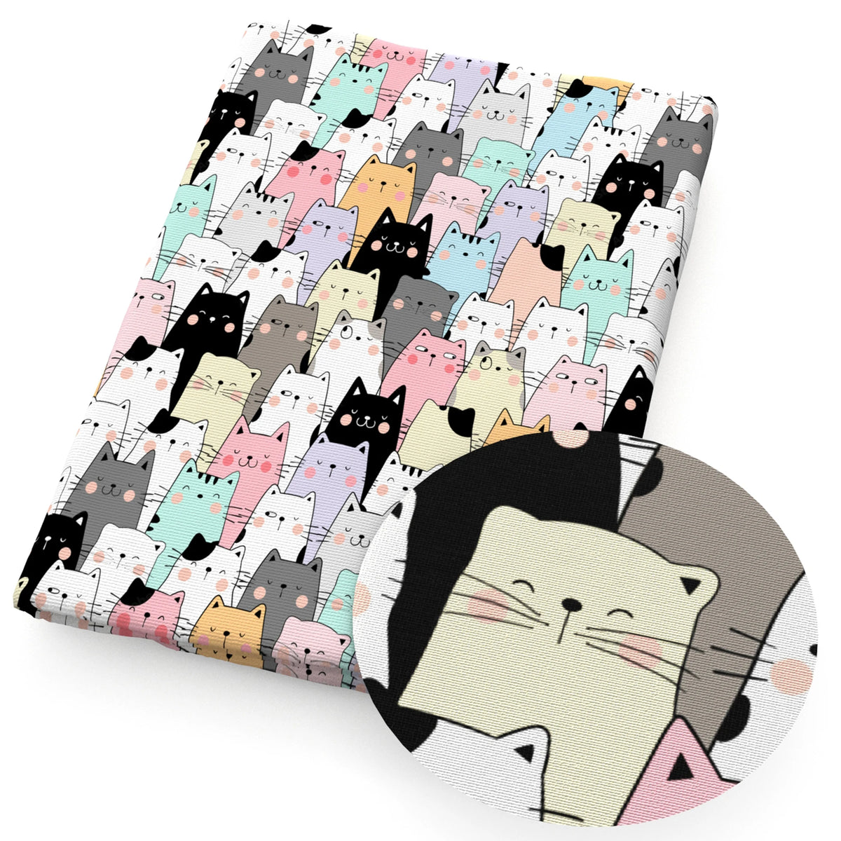 tissu polyester chats motif moderne rose clair bricolage couture quilting artisanal rapide respirant environnement