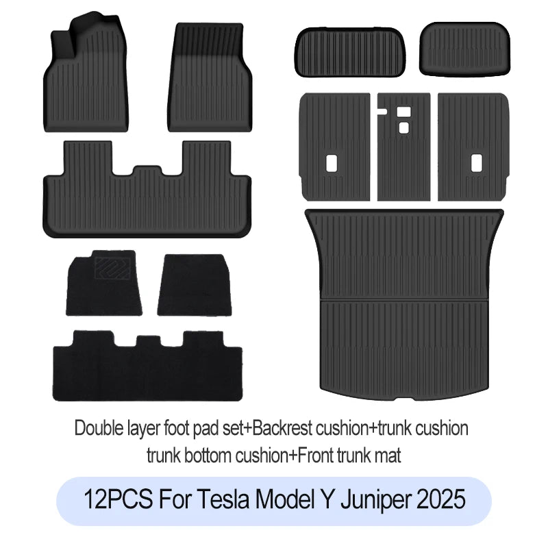 tapis sol voiture tesla model noir rayures horizontales moderne résistants lusure 10pcs sets