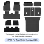 tapis sol voiture tesla model noir rayures horizontales moderne résistants lusure 10pcs sets