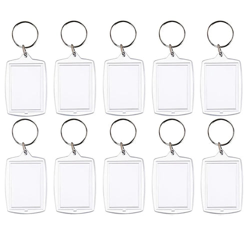 porte clés cadre photo transparent moderne 10 pièces anneau métallique double face minimaliste fournissez