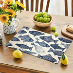 Set de table lavable motif poisson vue rapprochée