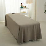 couvre lit massage uni beige clair polyester coton moderne taille 230x115cm