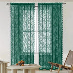 rideau vert broderie florale transparent classique 100 polyester 100x114cm 100x183cm 100x244cm 140x244cm