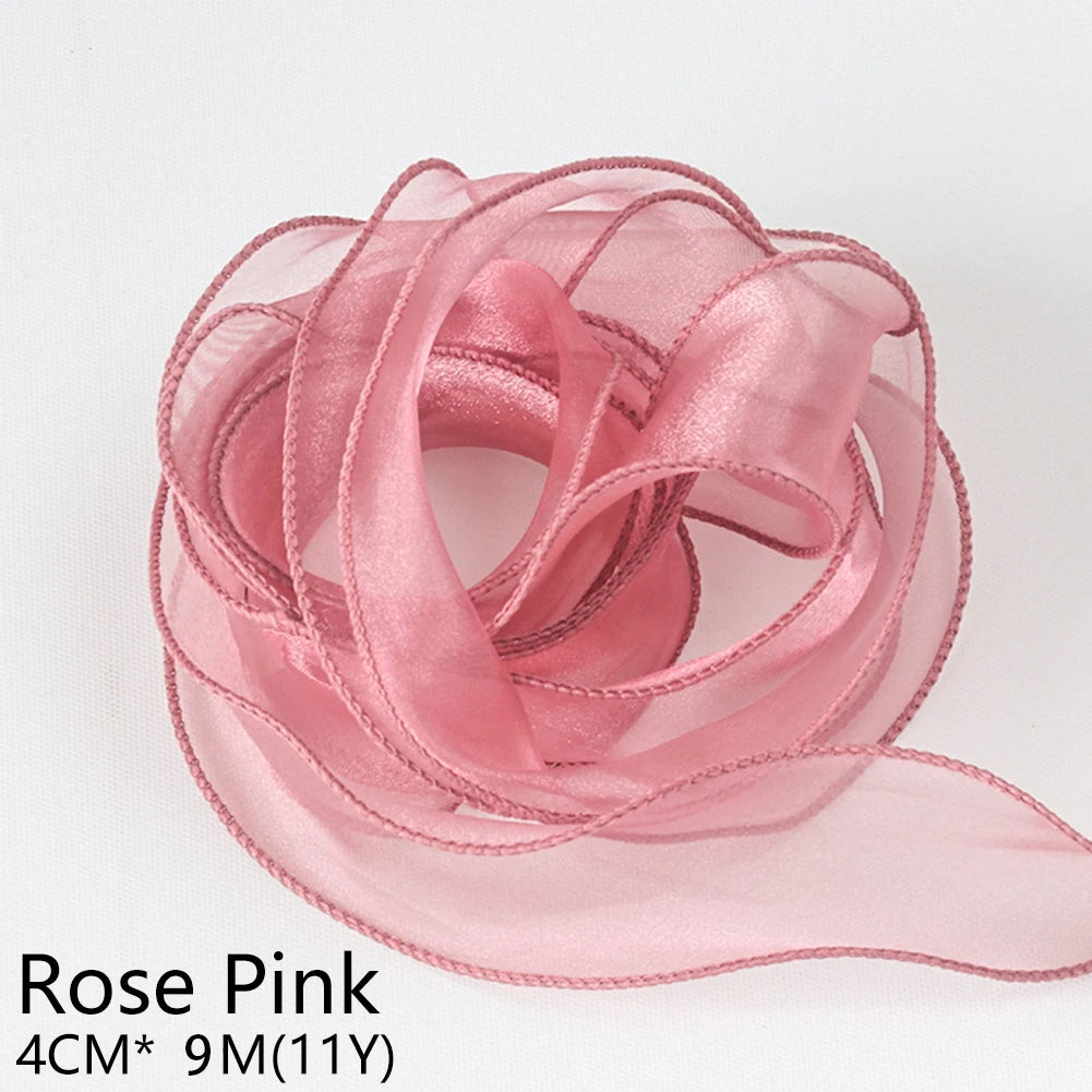 rubans dentelés organza polyester coloris unis 10m élégants mariage décoration bricolage bouquet