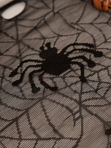 rideau halloween araignées toile translucide noir blanc chambre cuisine fenêtre simple