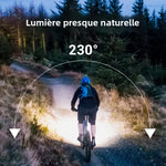 lampe frontale led rechargeable noire jaune modes luminosité réglable camping randonnée