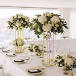 supports fleurs or modernes élégants décoration événement mariage party decorative flower holder centrois table